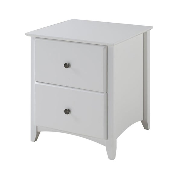 Daphnes Dinnette 2 Drawer Wood Shaker Style Night Stand- White DA2824316 - main